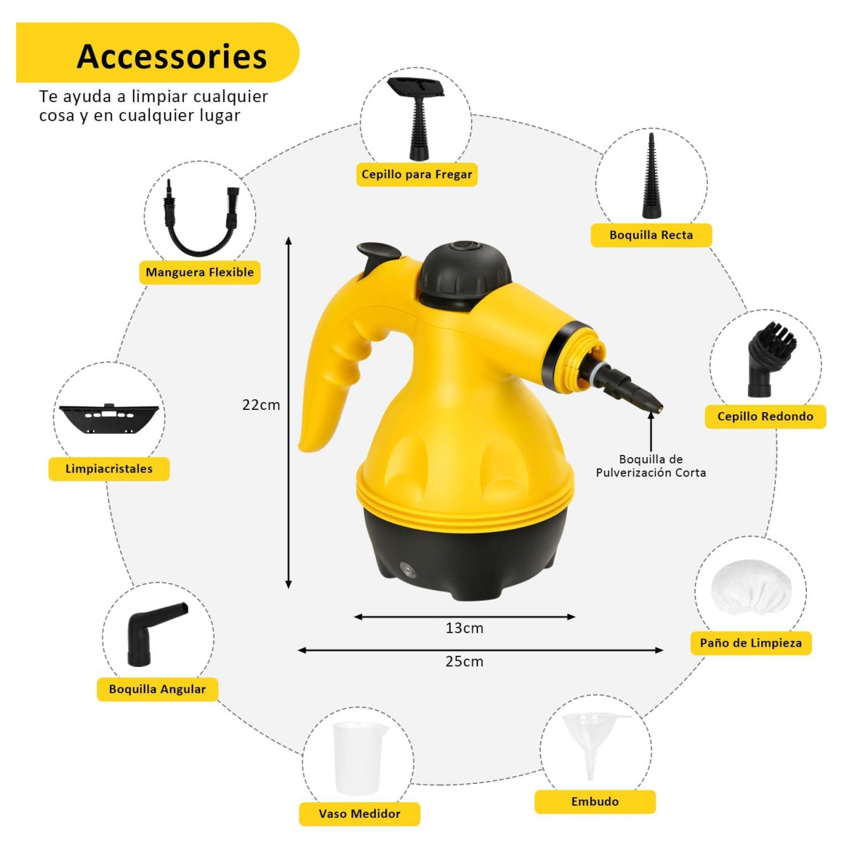 Pistola a Vapor Para limpieza + Accesorios + Envio gratis