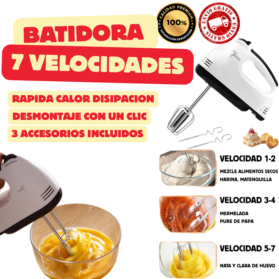 Batidora eléctrica 7 velocidades + ENVÍO GRATIS + PAGAS en CASA